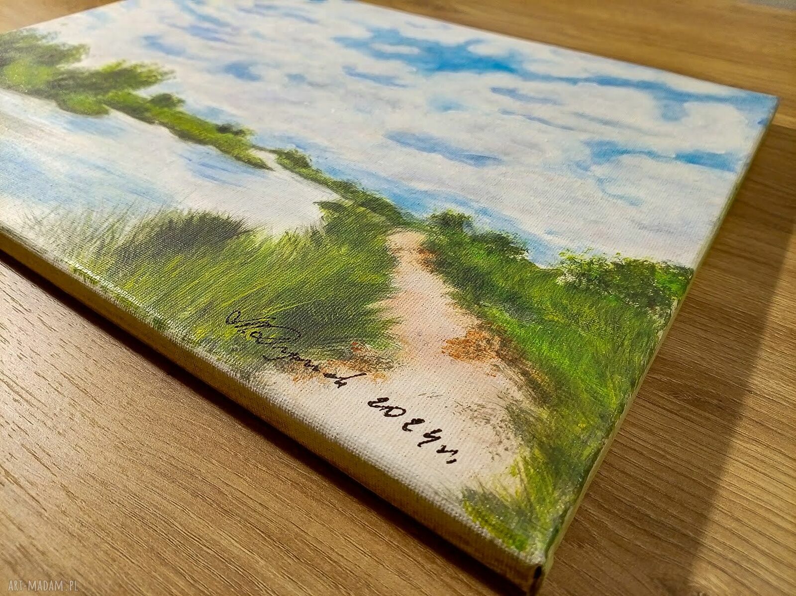 Nastrojowy pejzaż "Taniec chmur" - obraz akrylowy 30x40 cm