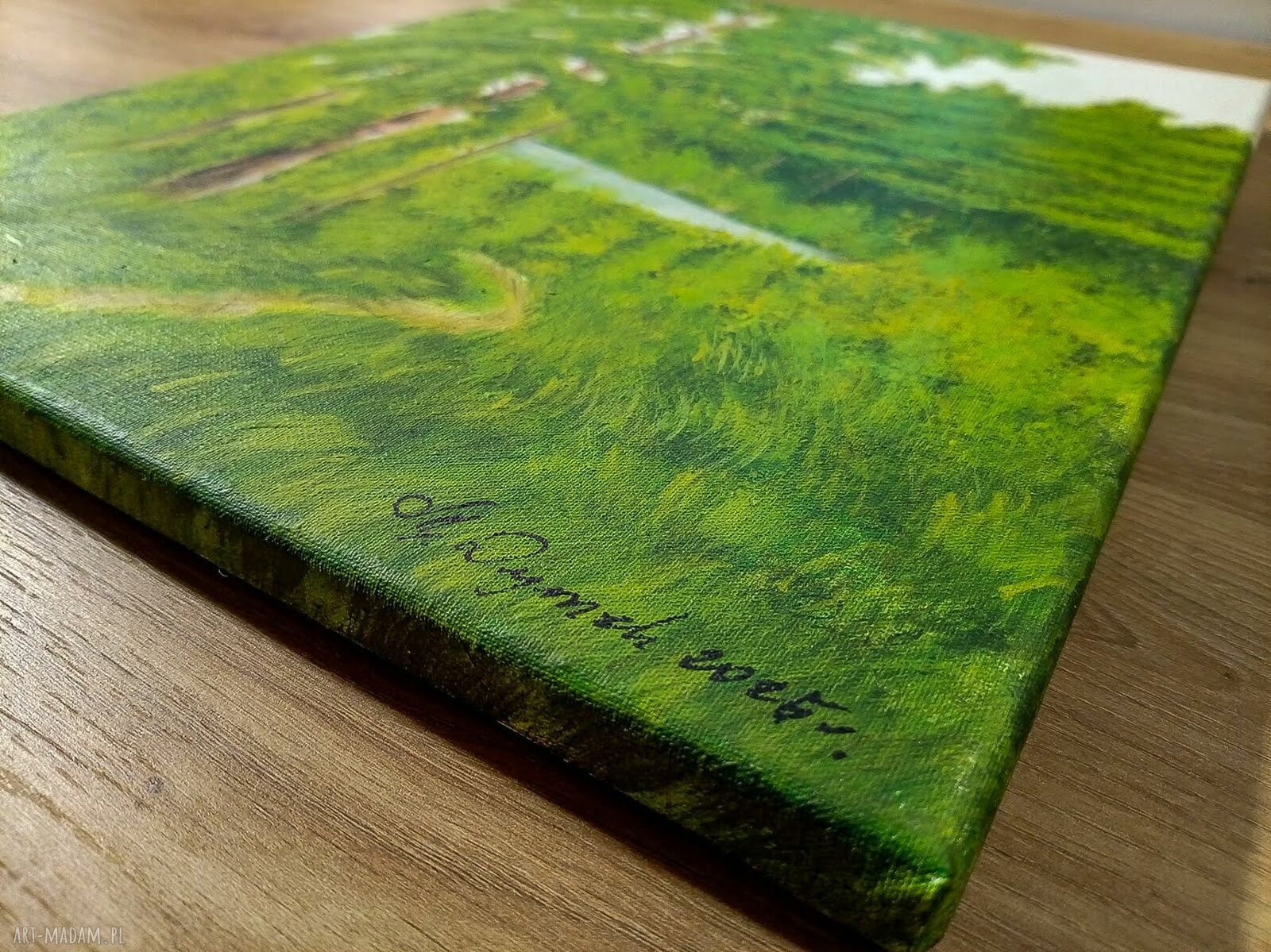 Nastrojowy pejzaż akrylowy „Polną dróżką” 40x30 cm