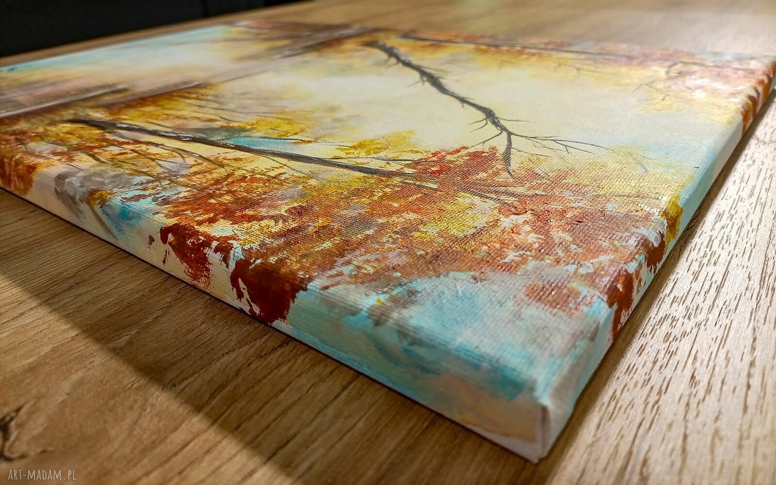Nastrojowy pejzaż na płótnie „Ukłon ku wodzie” 40x30 cm