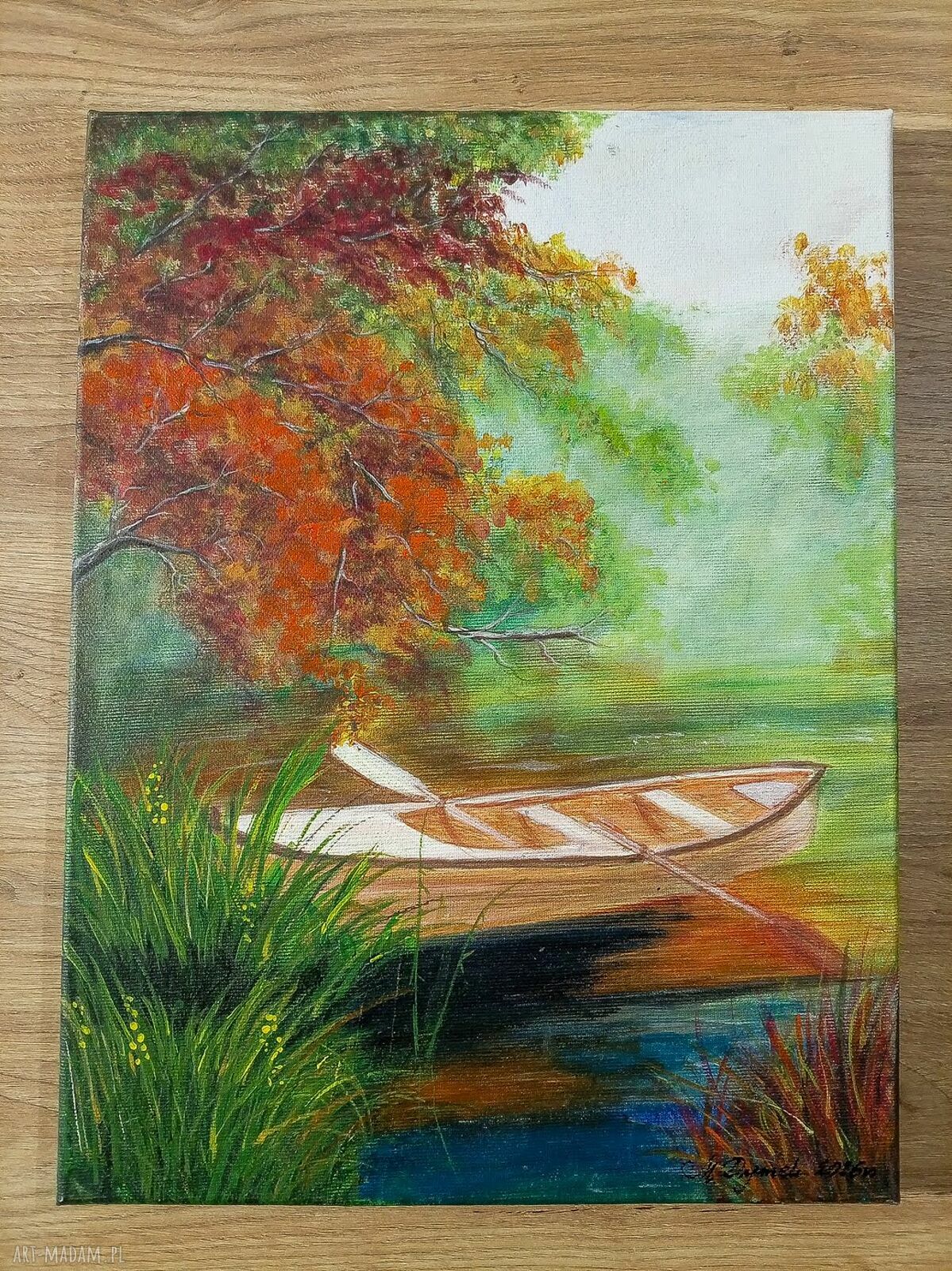 Nastrojowy obraz akrylowy na płótnie 40x30 „Zatoka wspomnień”