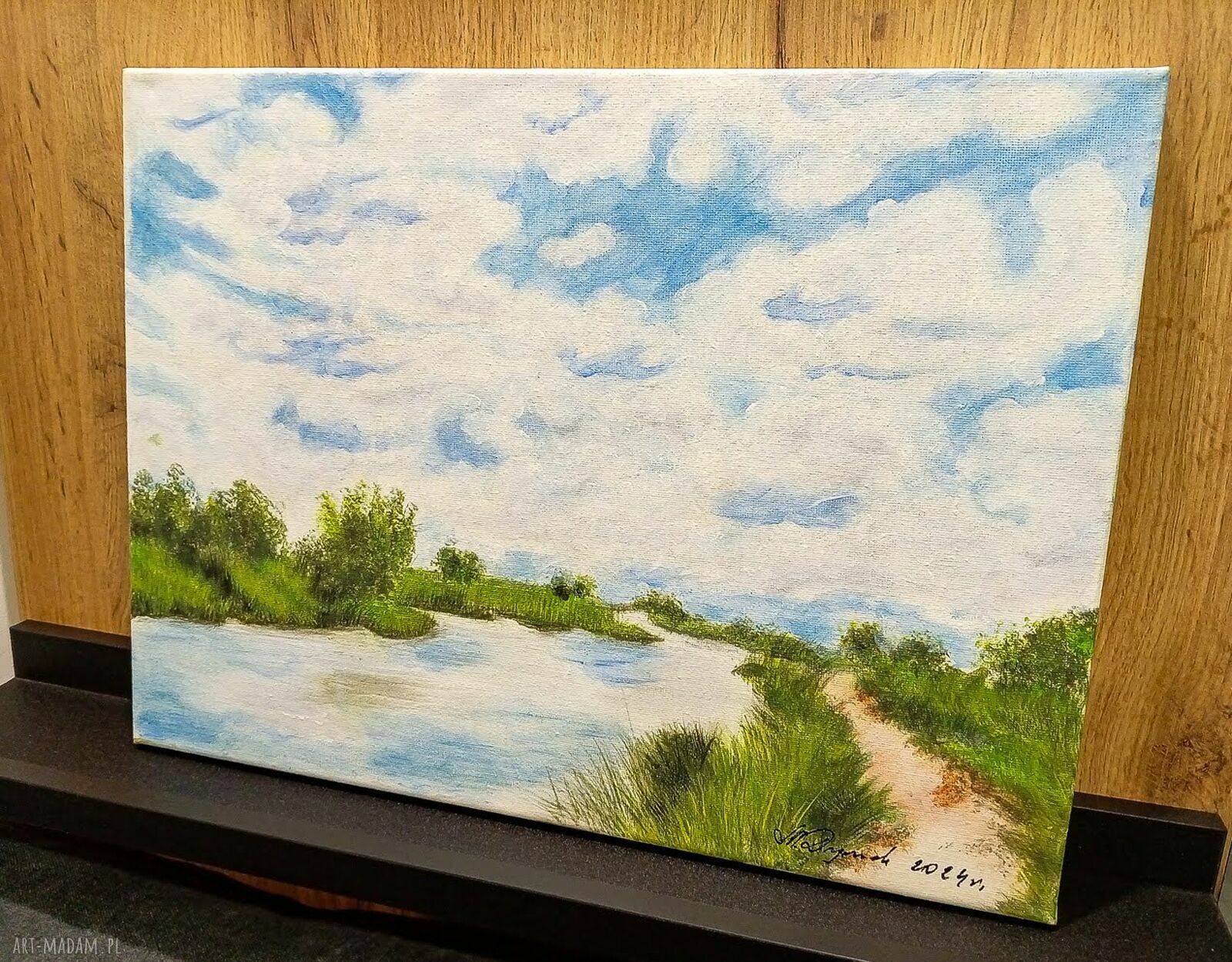 Nastrojowy pejzaż "Taniec chmur" - obraz akrylowy 30x40 cm