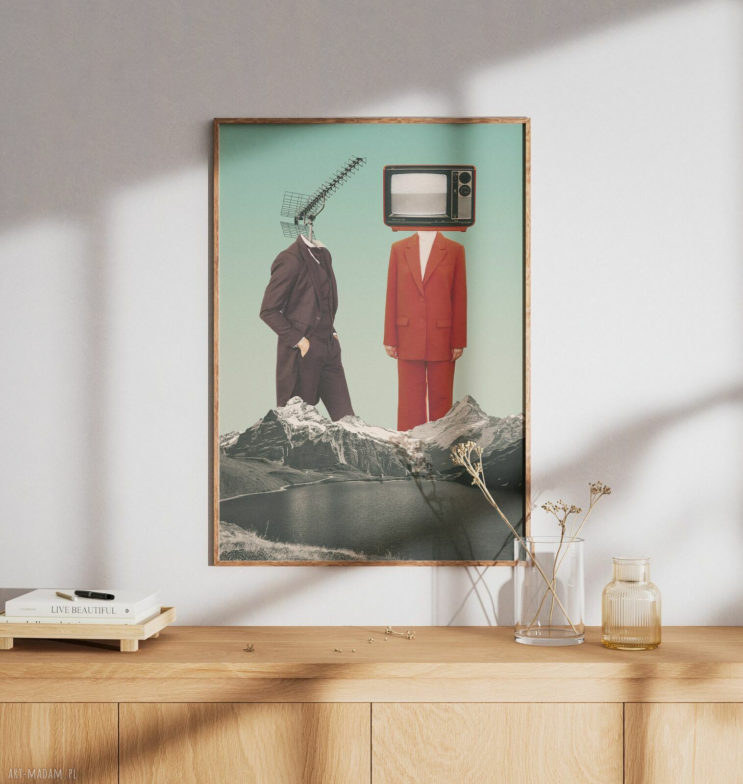 Plakat „Nasza Telenowela” A3 - kolaż retro vintage dla dwojga