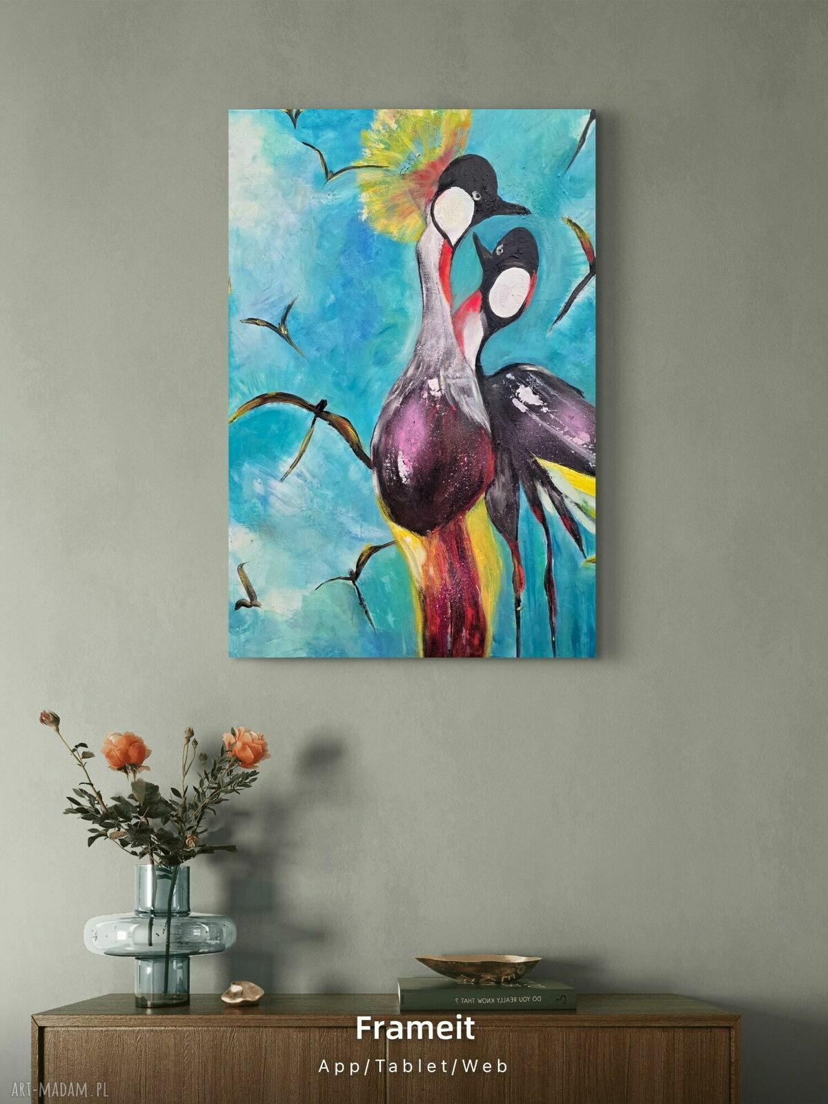Nasze Randez-Vous - niebieski obraz akrylowy na płótnie 55x75x1 cm