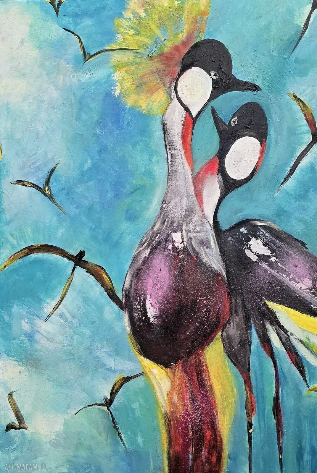 Nasze Randez-Vous - niebieski obraz akrylowy na płótnie 55x75x1 cm