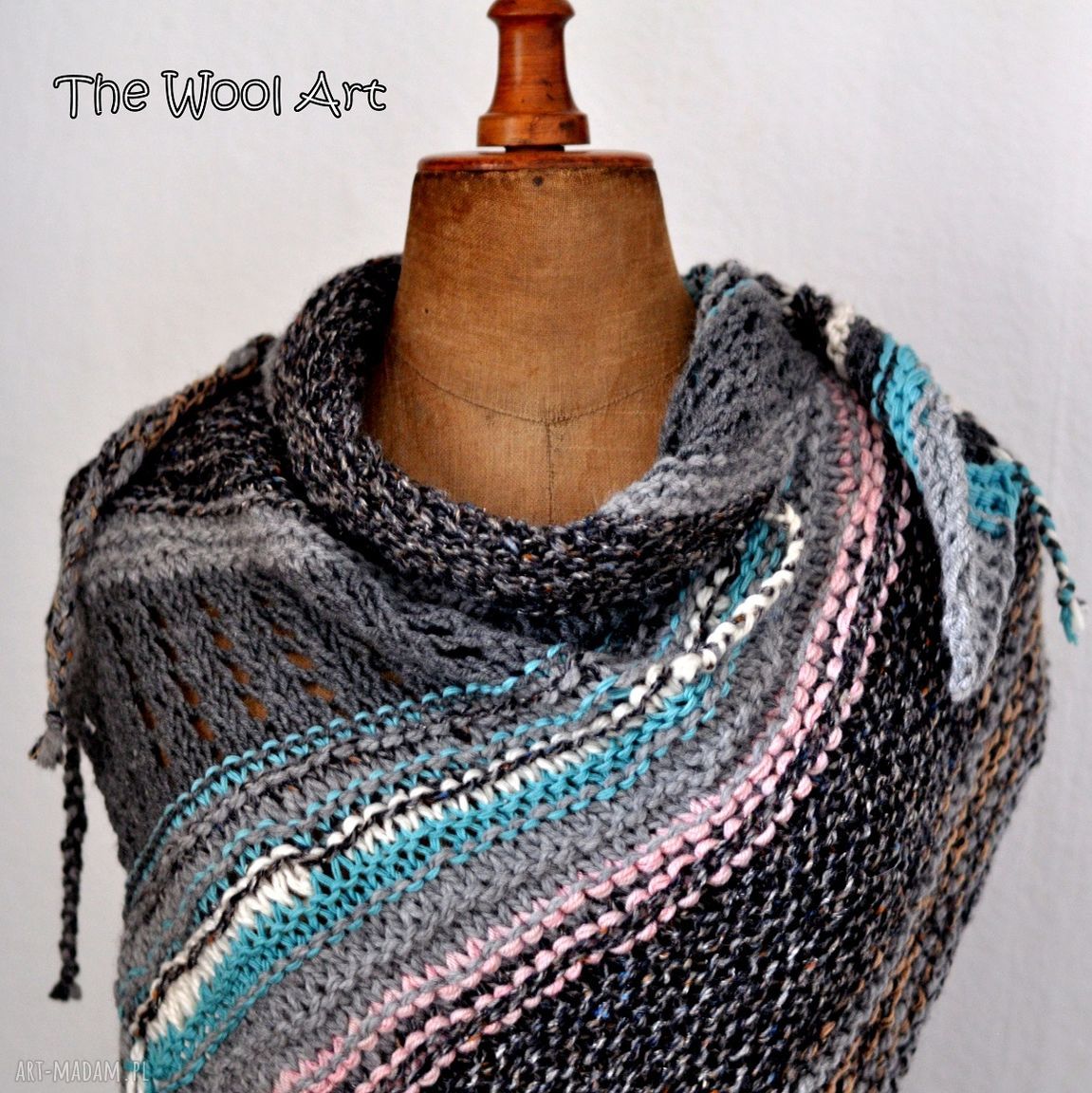 dodatki: asymetryczna chusta hand made