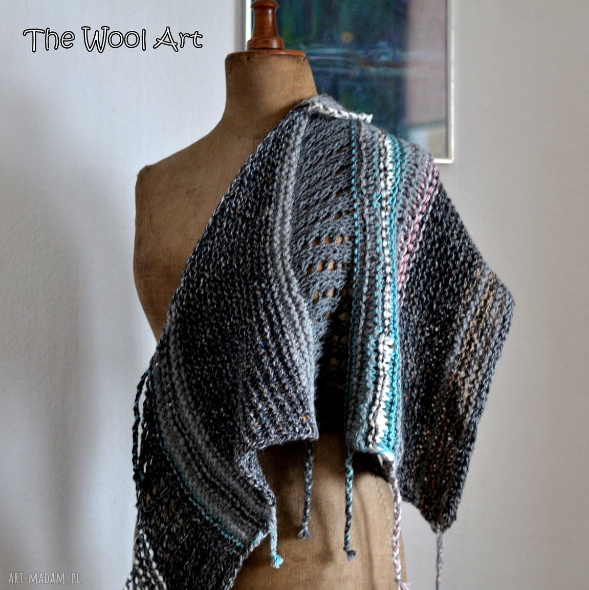 dodatki: asymetryczna chusta hand made