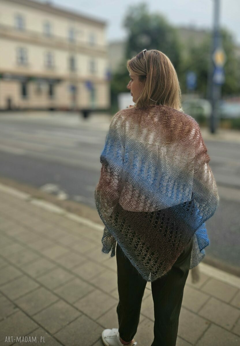 Chusta Mgła moher I jedwab HandMade