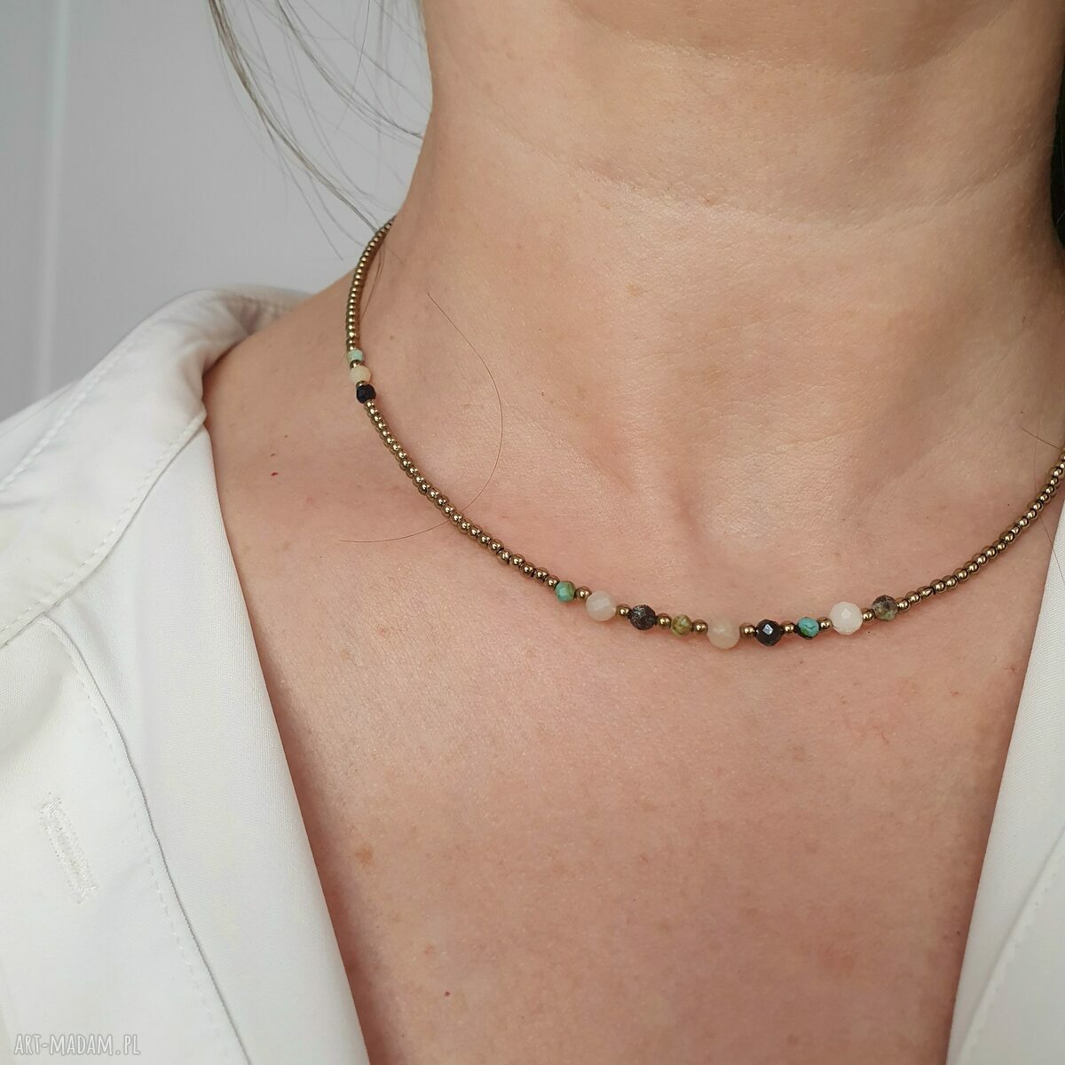 Naszyjnik BYK dla znaku zodiaku - choker z kamieni naturalnych