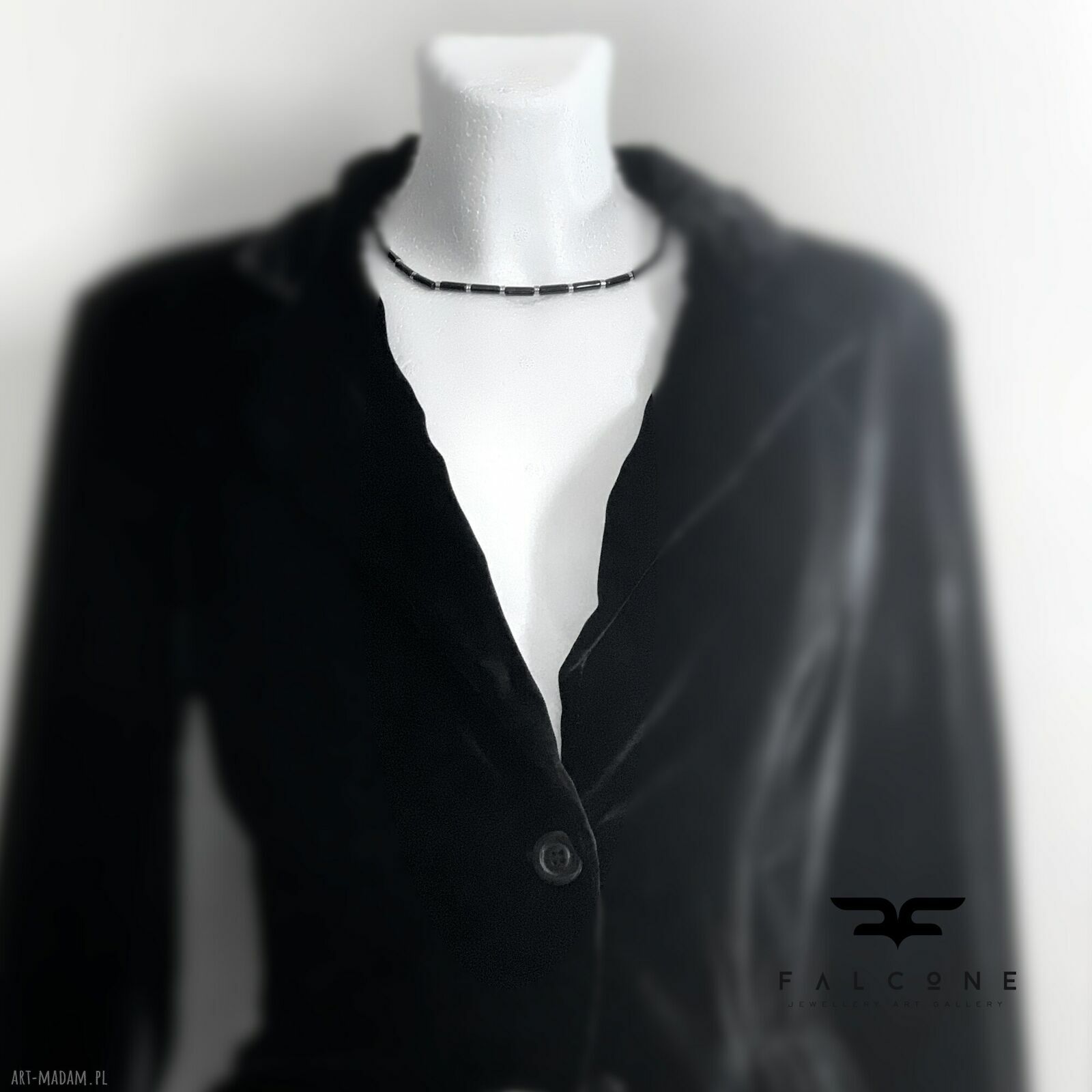 Naszyjnik Black Onyx z onyksem i srebrem