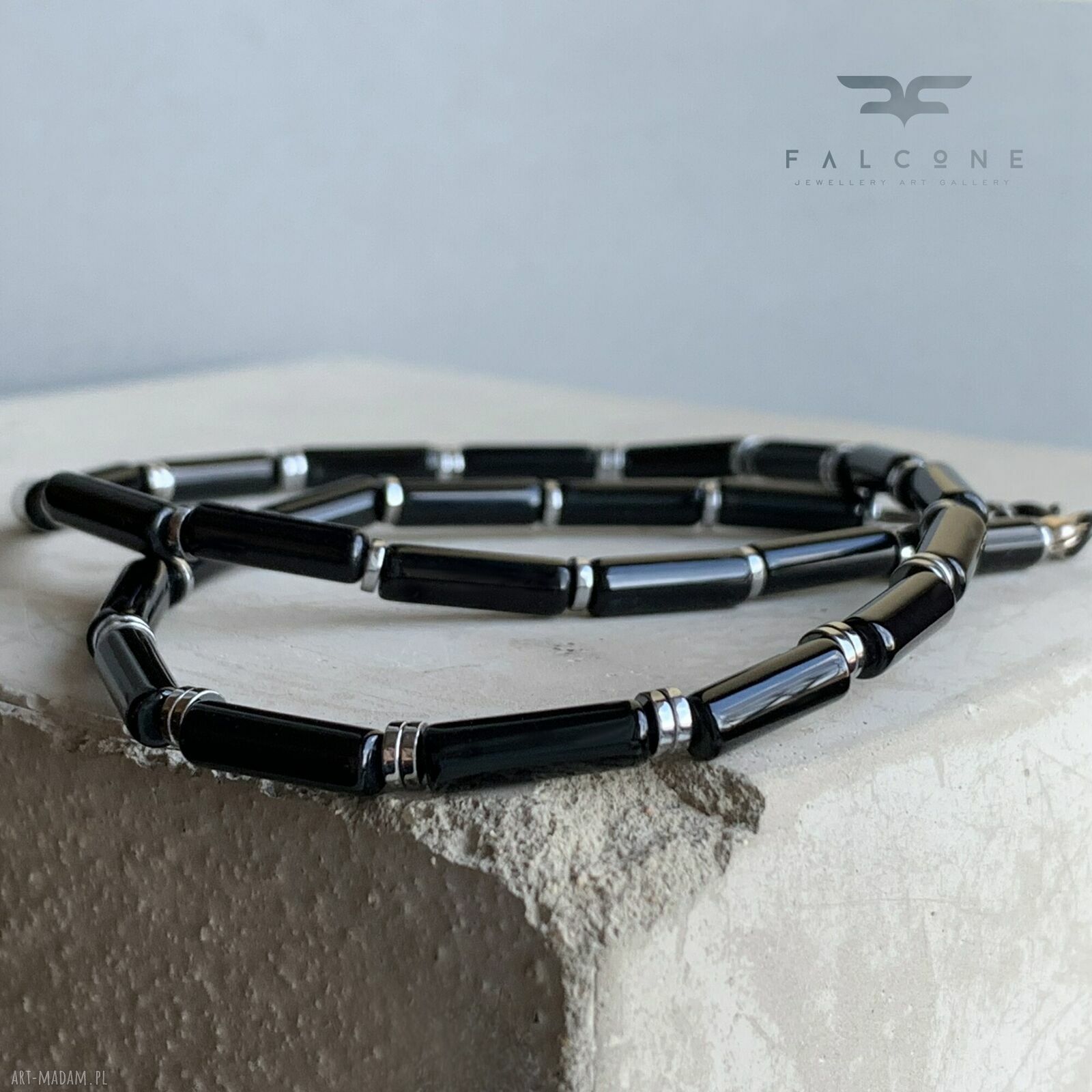 Naszyjnik Black Onyx z onyksem i srebrem