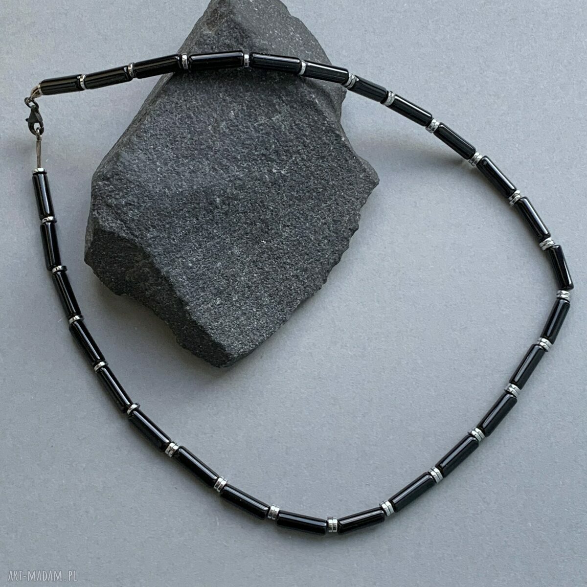 Naszyjnik Black Onyx z onyksem i srebrem