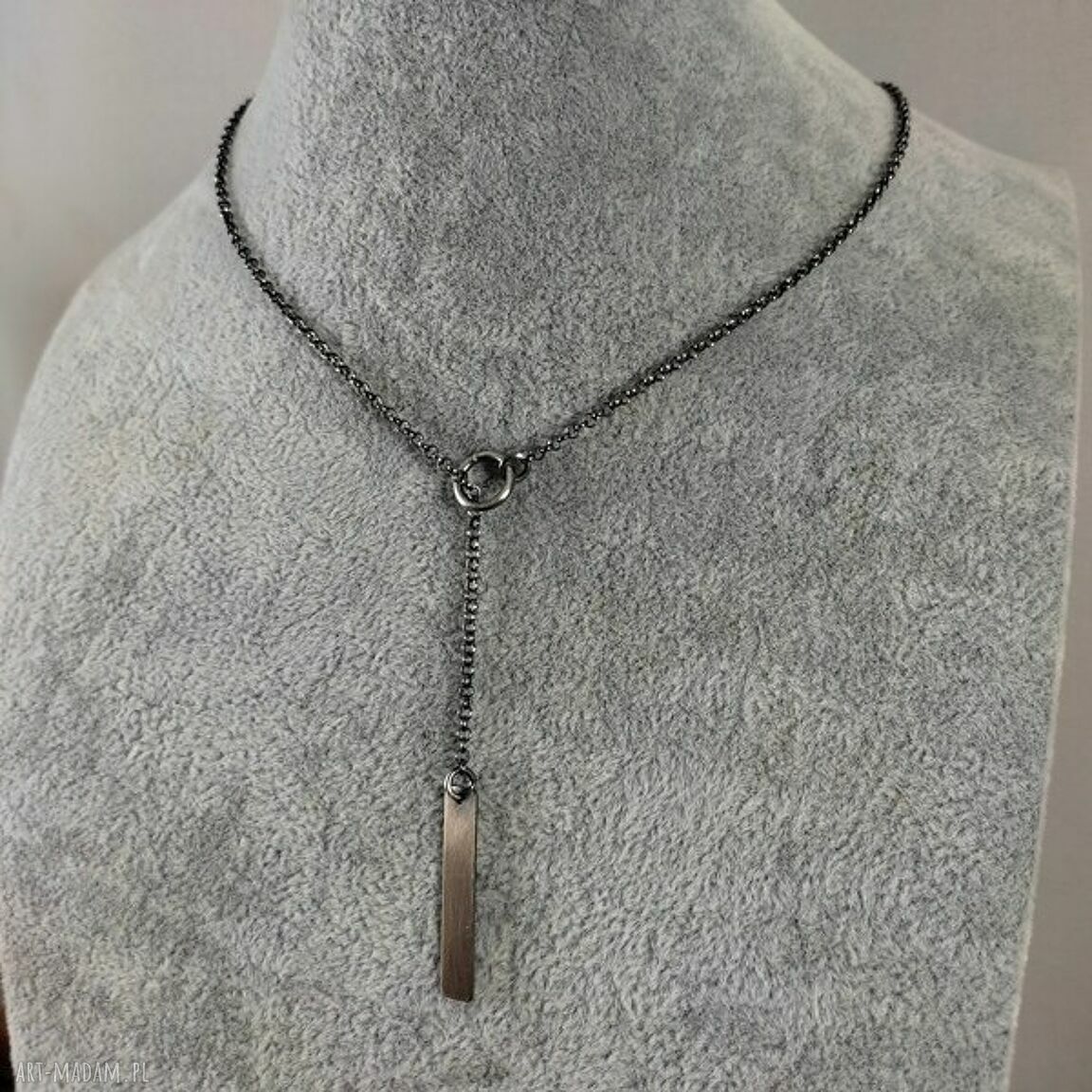 Naszyjnik 'Blaszka' ze srebra 925 oksydowanego - Irart handmade
