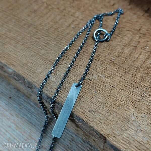 Naszyjnik 'Blaszka' ze srebra 925 oksydowanego - Irart handmade
