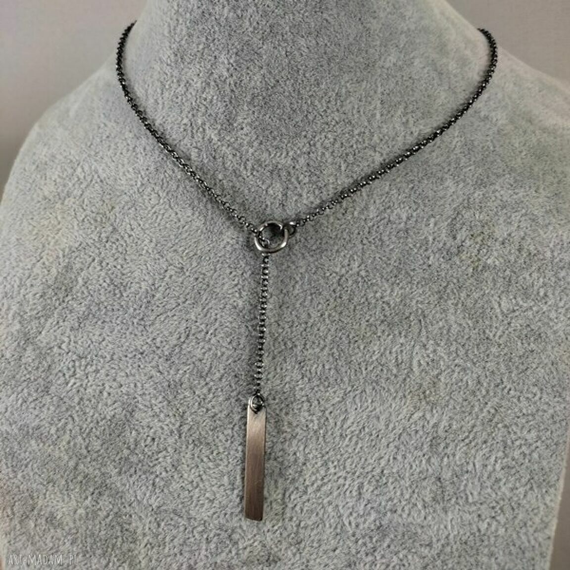 Naszyjnik 'Blaszka' ze srebra 925 oksydowanego - Irart handmade