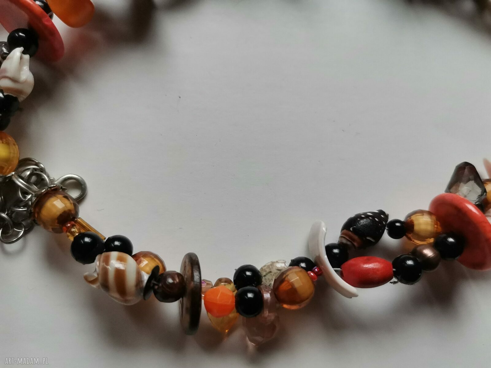 Naszyjnik boho koraliki i muszelki Ruda Klara Frida (box G1)