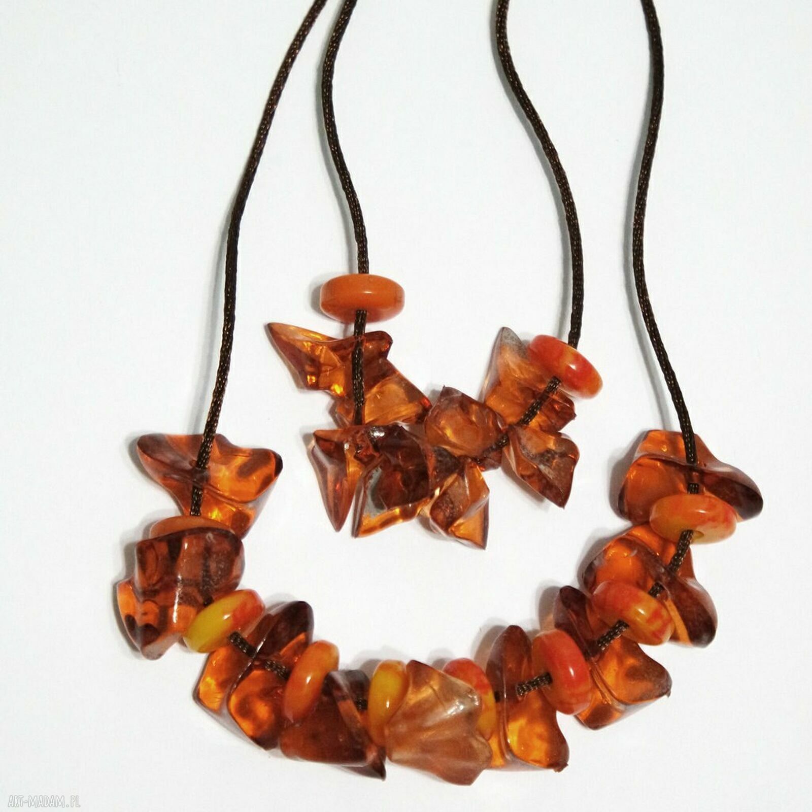 Naszyjnik „Bursztynowa pomarańcza” - prezent dla mamy (handmade)