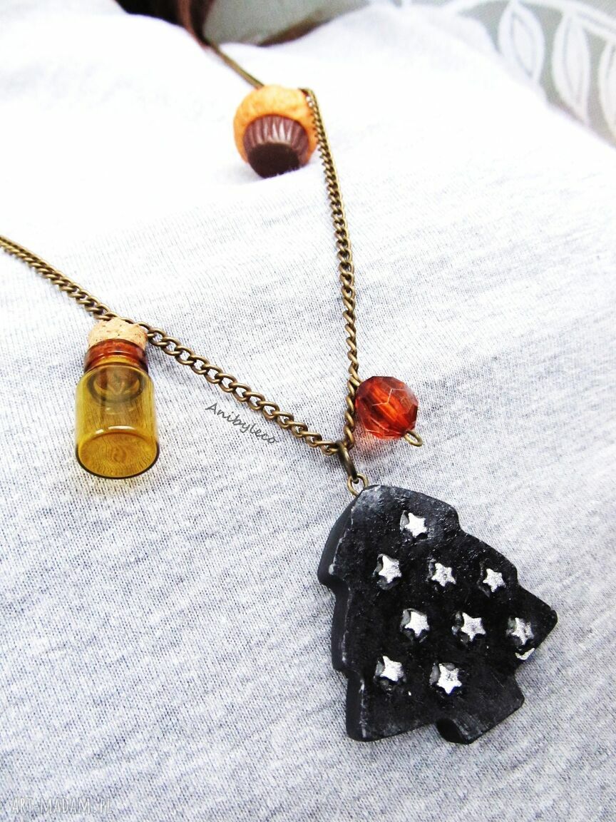 Naszyjnik choinkowe szaleństwo - świąteczna biżuteria handmade