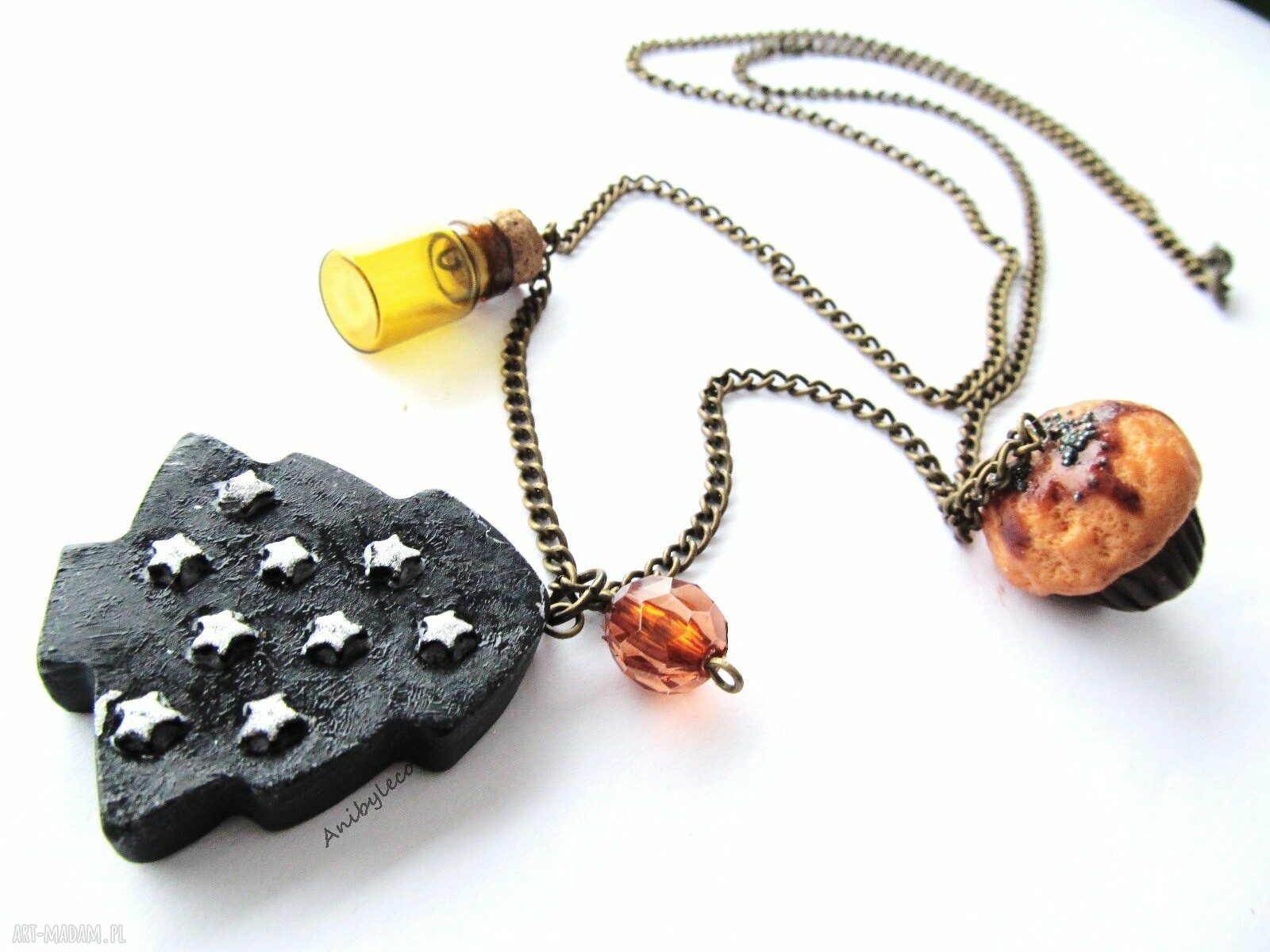 Naszyjnik choinkowe szaleństwo - świąteczna biżuteria handmade