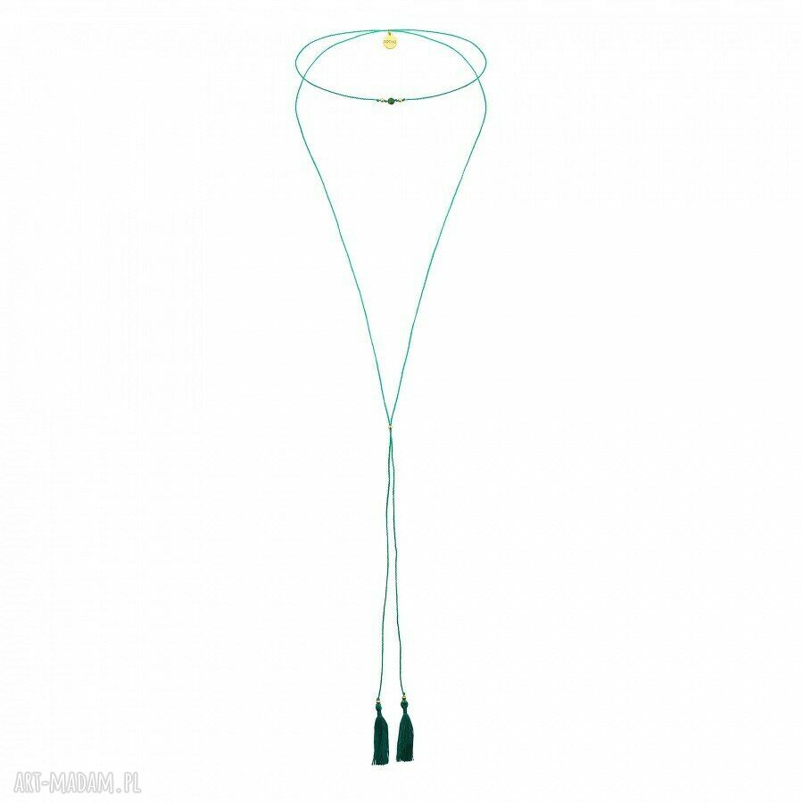 DŁugi zielony choker fasetowanym agatem chwostami naszyjnik modny
