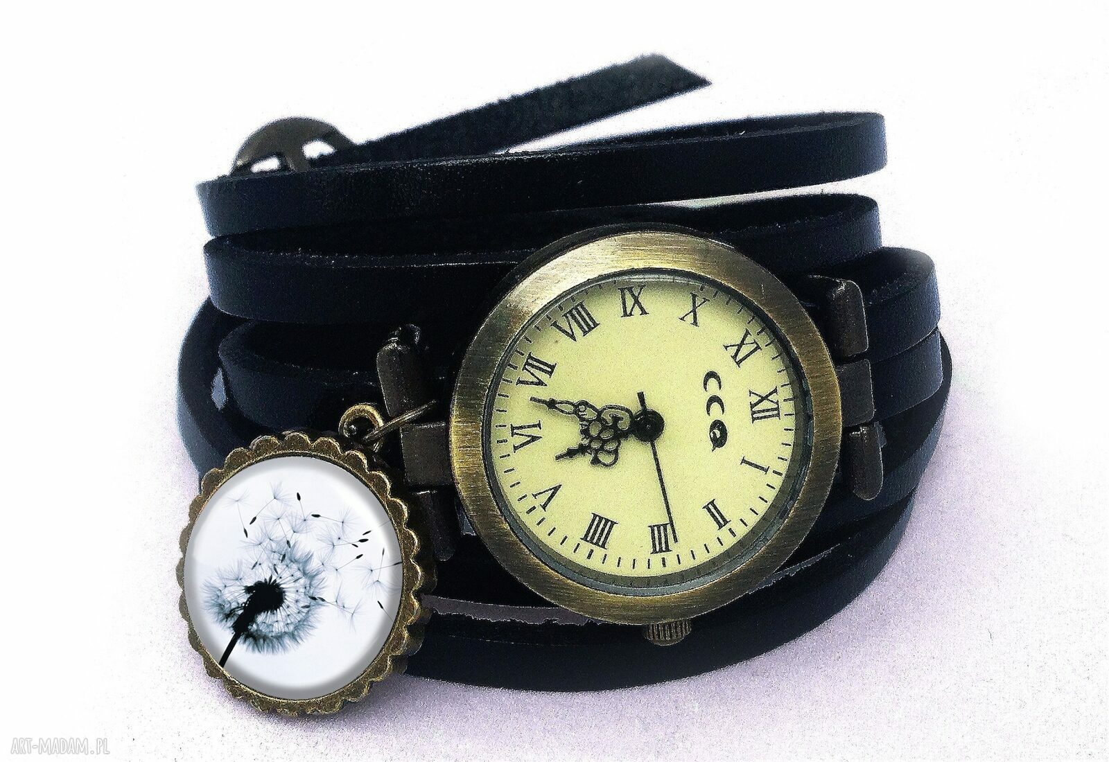 naszyjniki: Dmuchawiec Medalion z łańcuszkiem HandMade