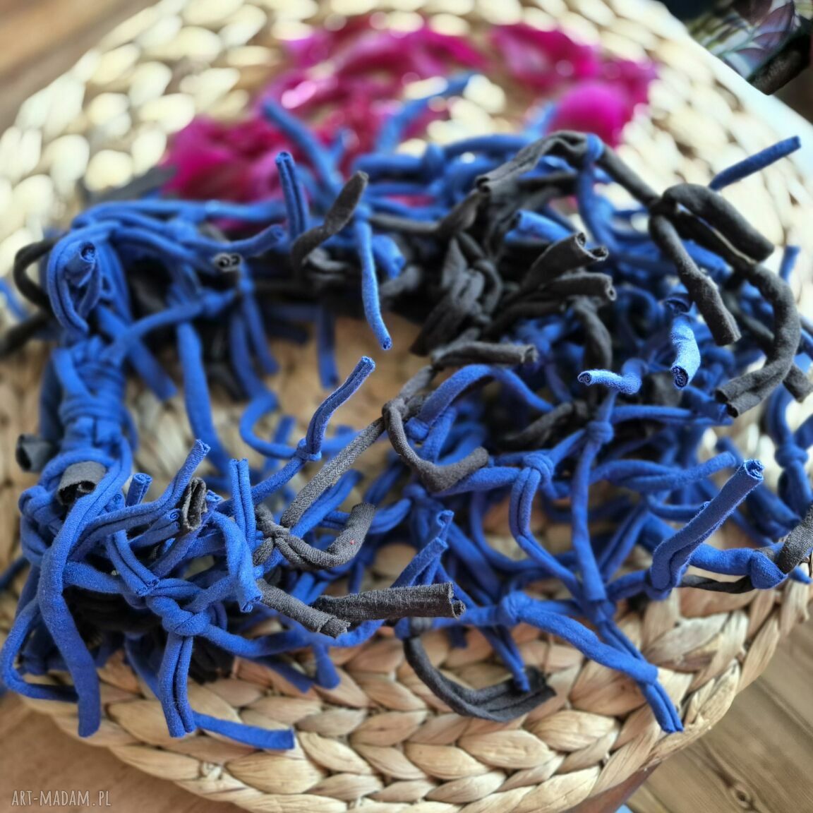 Naszyjnik granatowy Frida Ruda Klara - damski boho handmade