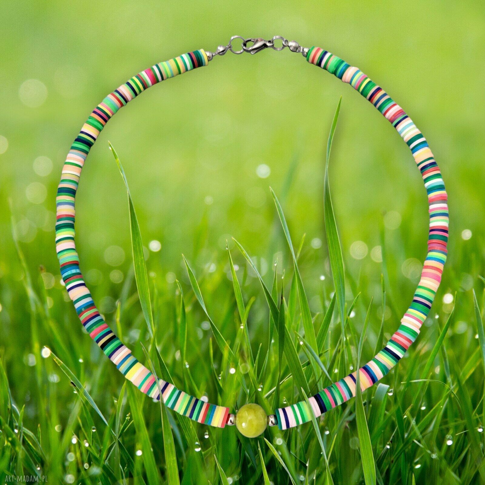 Naszyjnik Katsuki Vibes Springtime z jadeitem - handmade