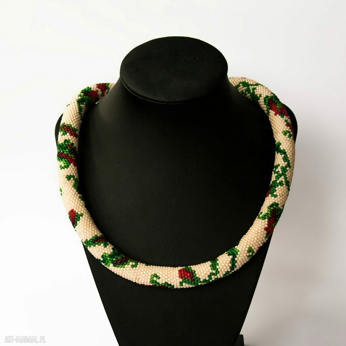 Naszyjnik kolia handmade w róże