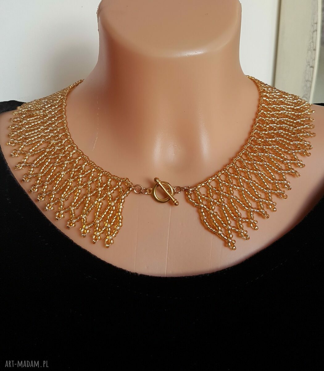 Naszyjnik Złota Kleo nasz23.7 - krótki choker z koralików