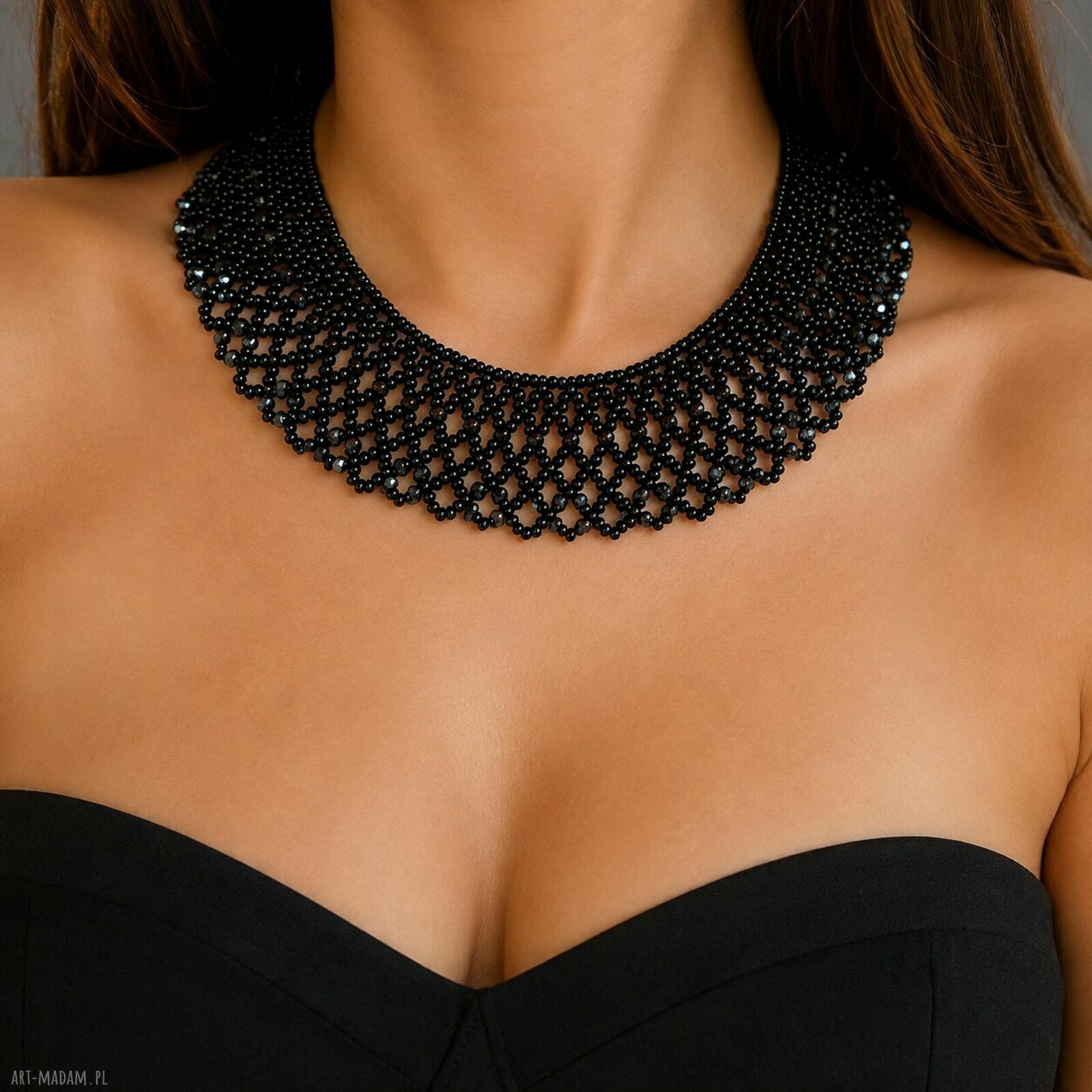 Czarny naszyjnik krywulka Black Lace - efektowny choker