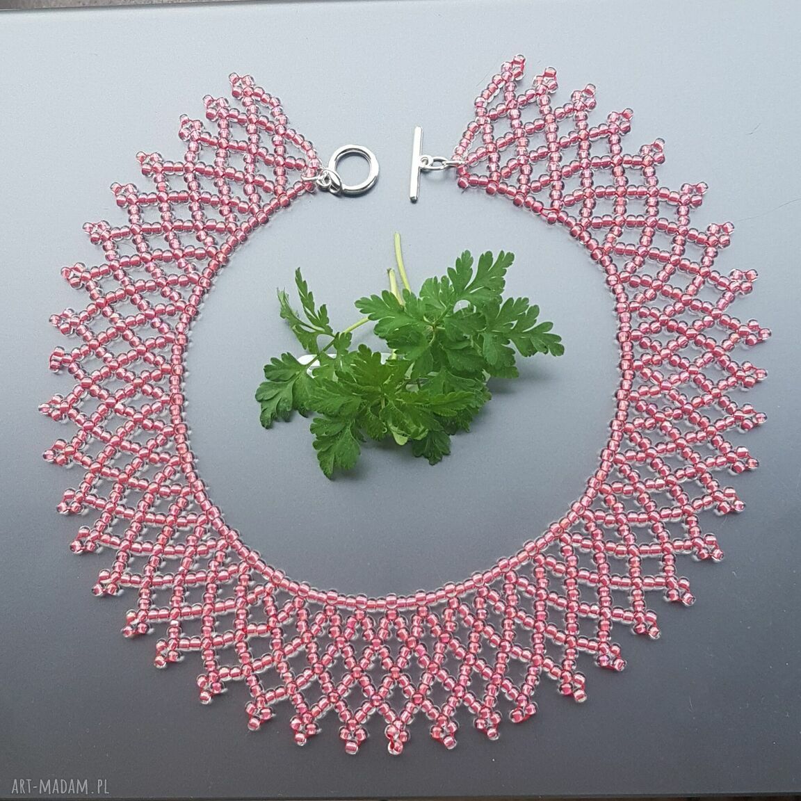Naszyjnik Krywulka Czerwona Carla nasz24.21 - ślubna biżuteria handmade