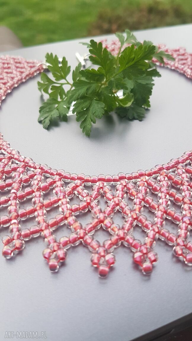 Naszyjnik Krywulka Czerwona Carla nasz24.21 - ślubna biżuteria handmade