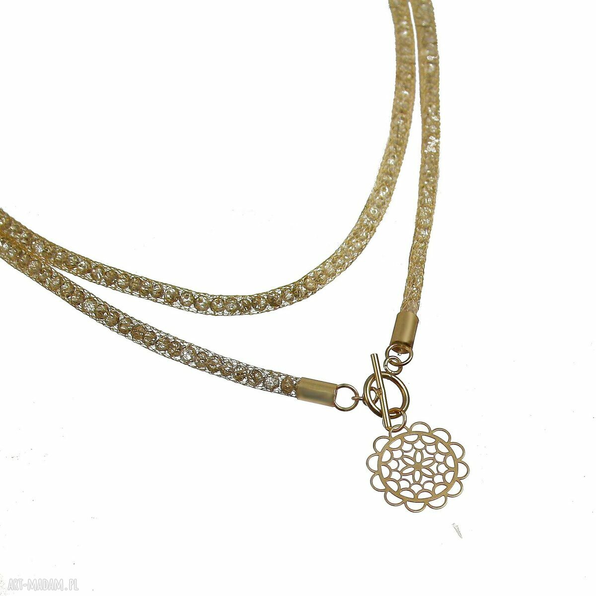 Naszyjnik LONG GOLD CRYSTAL TUBE