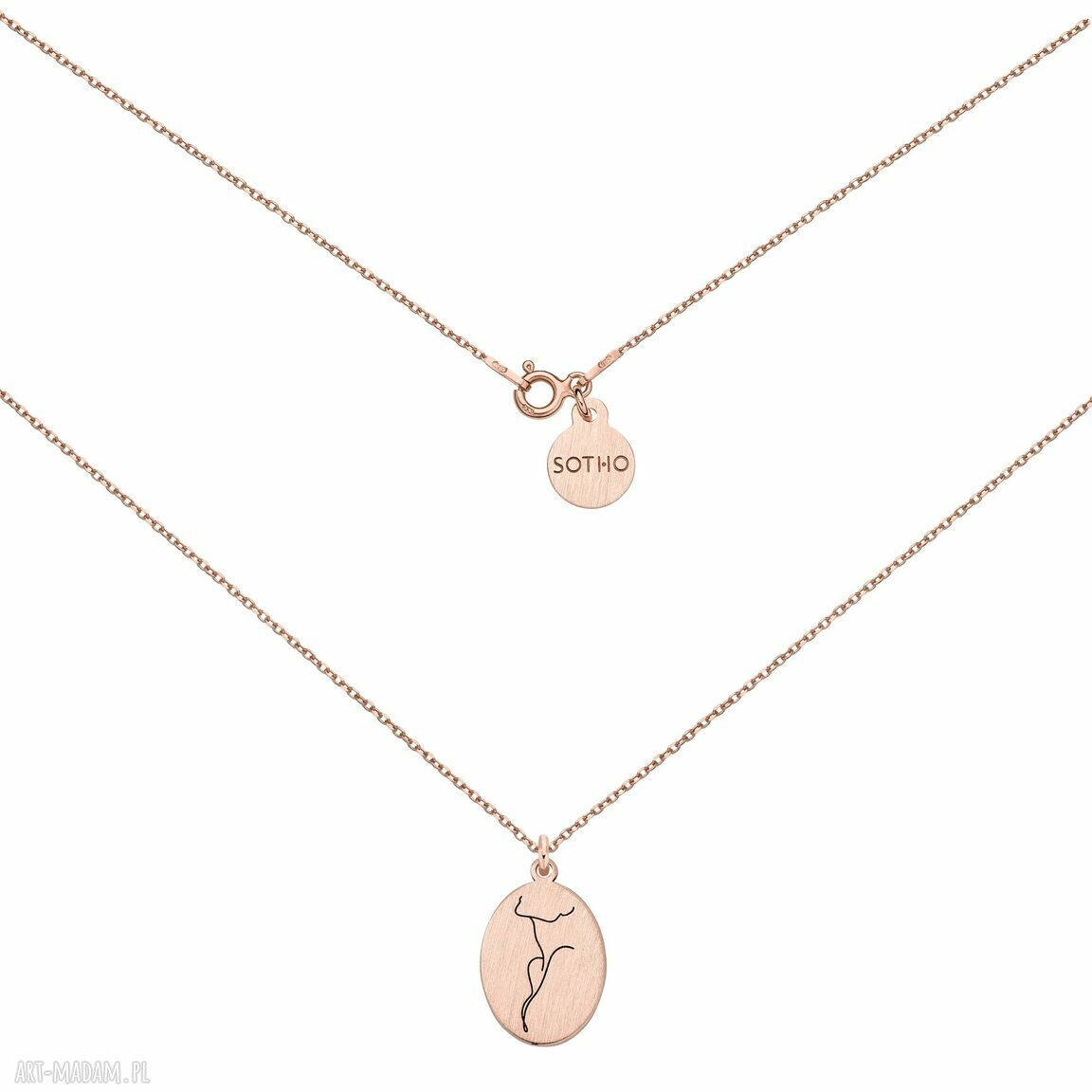 Medalion różowego złota face n°10 naszyjnik twarz gold pozłacany