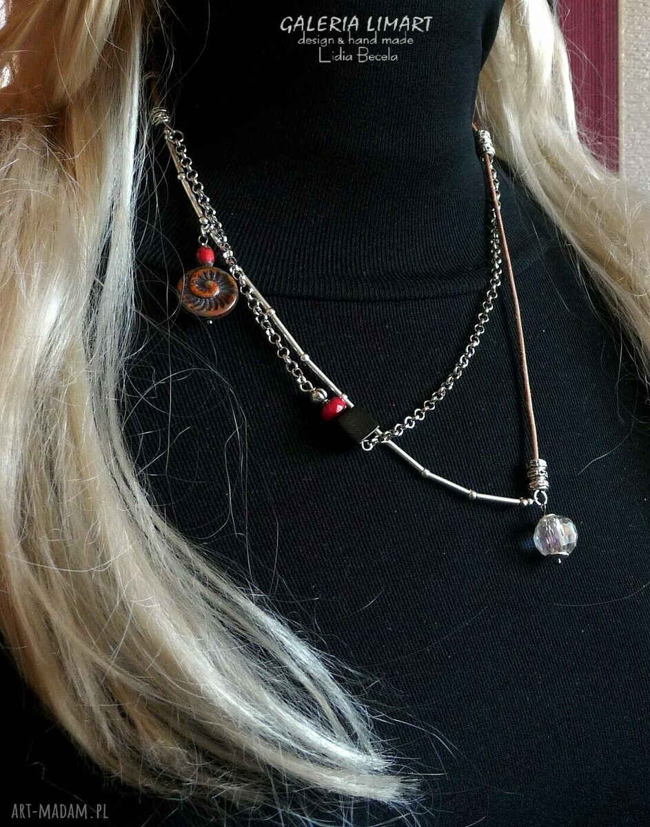 Boho naszyjnik minimalistyczny z kryształem - prezent dla kobiety