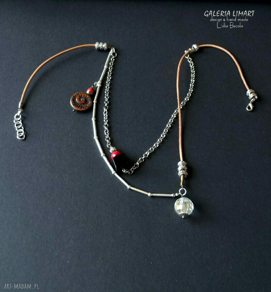 Boho naszyjnik minimalistyczny z kryształem - prezent dla kobiety