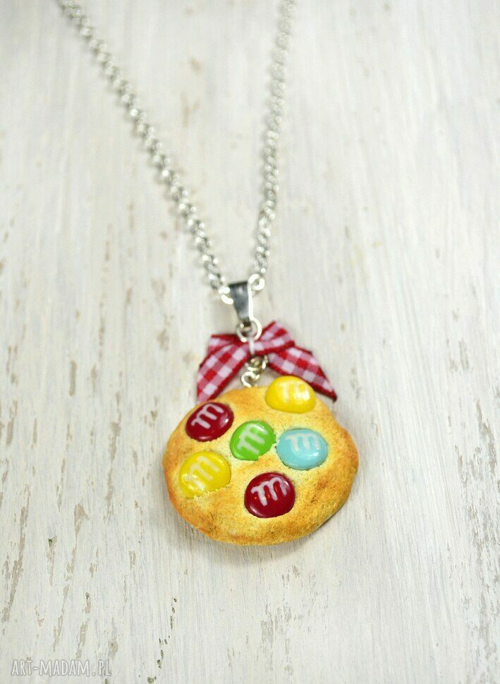 Naszyjnik M&M's - ręcznie robiony z masy Fimo