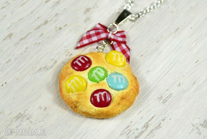 Naszyjnik M&M's - ręcznie robiony z masy Fimo