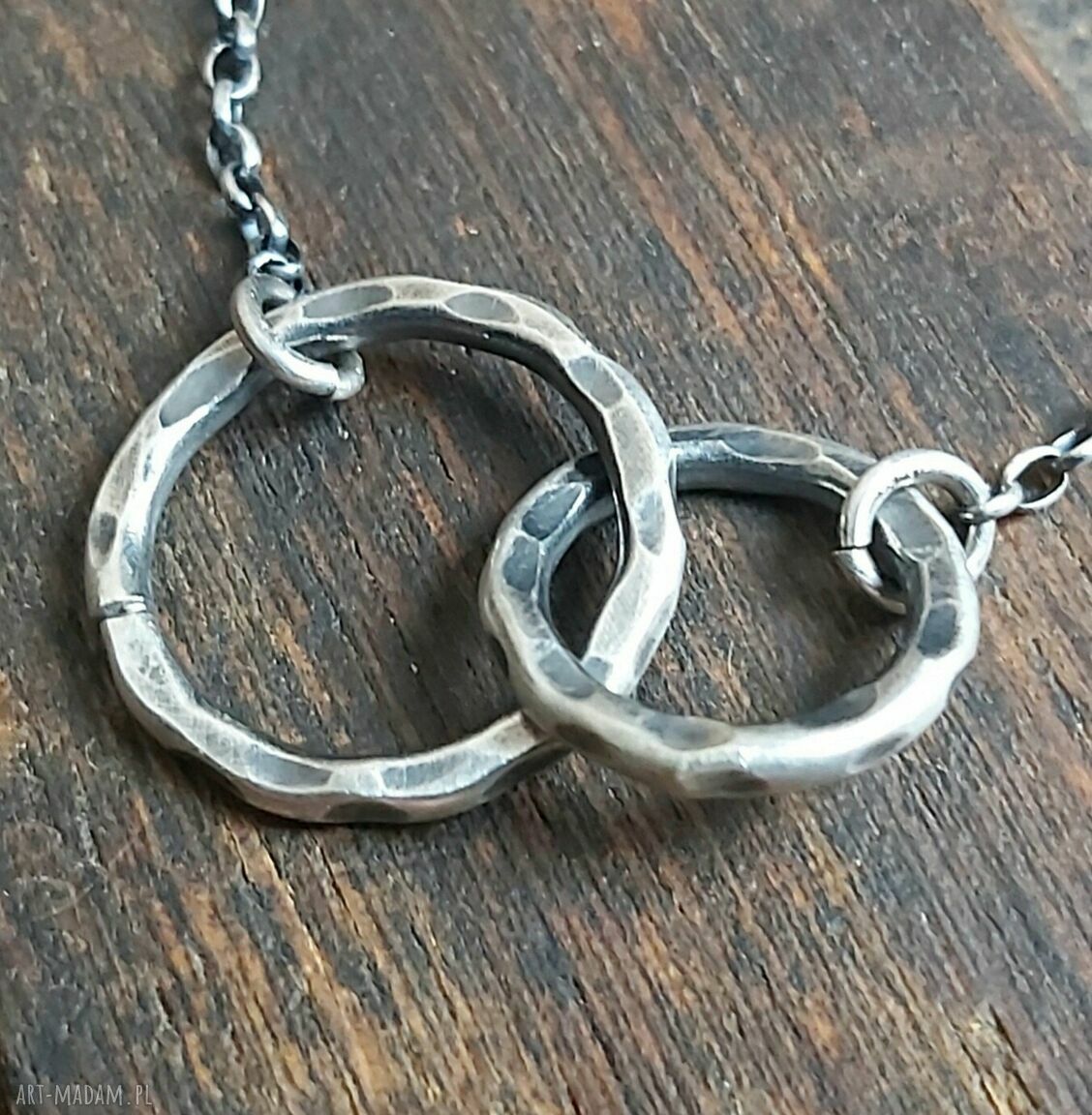 Naszyjnik srebra unisex handmade oksydowany prezent srebrny