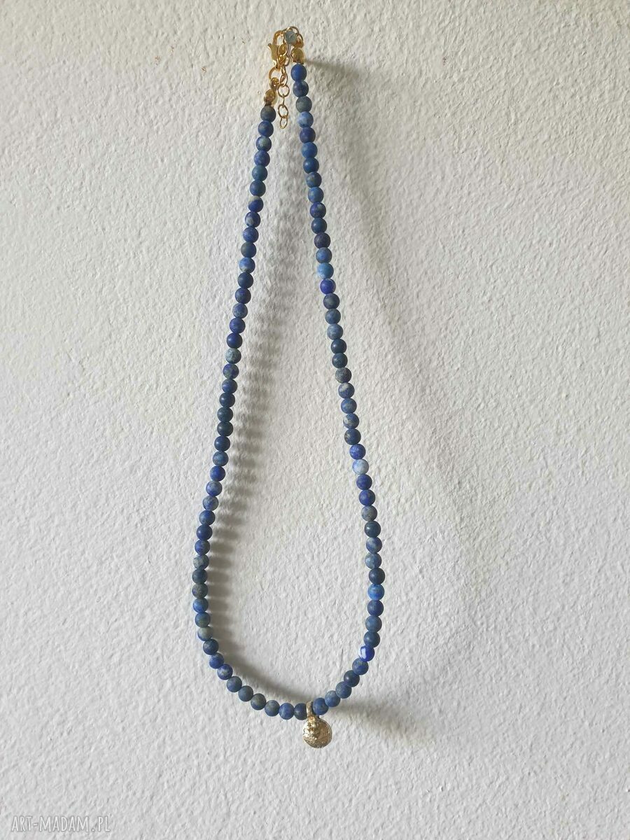Naszyjnik NEO z lapis lazuli - mini zawieszka rustic w mosiądzu