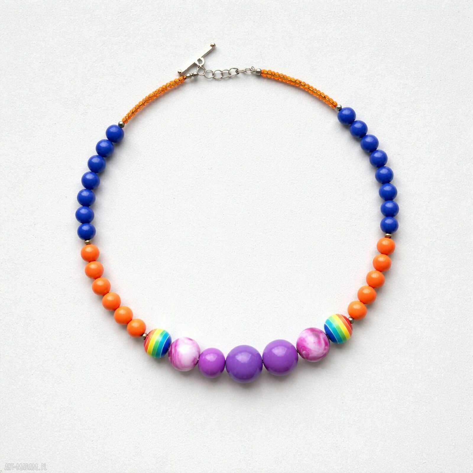 Kolorowy naszyjnik obroża (choker) z koralików boho