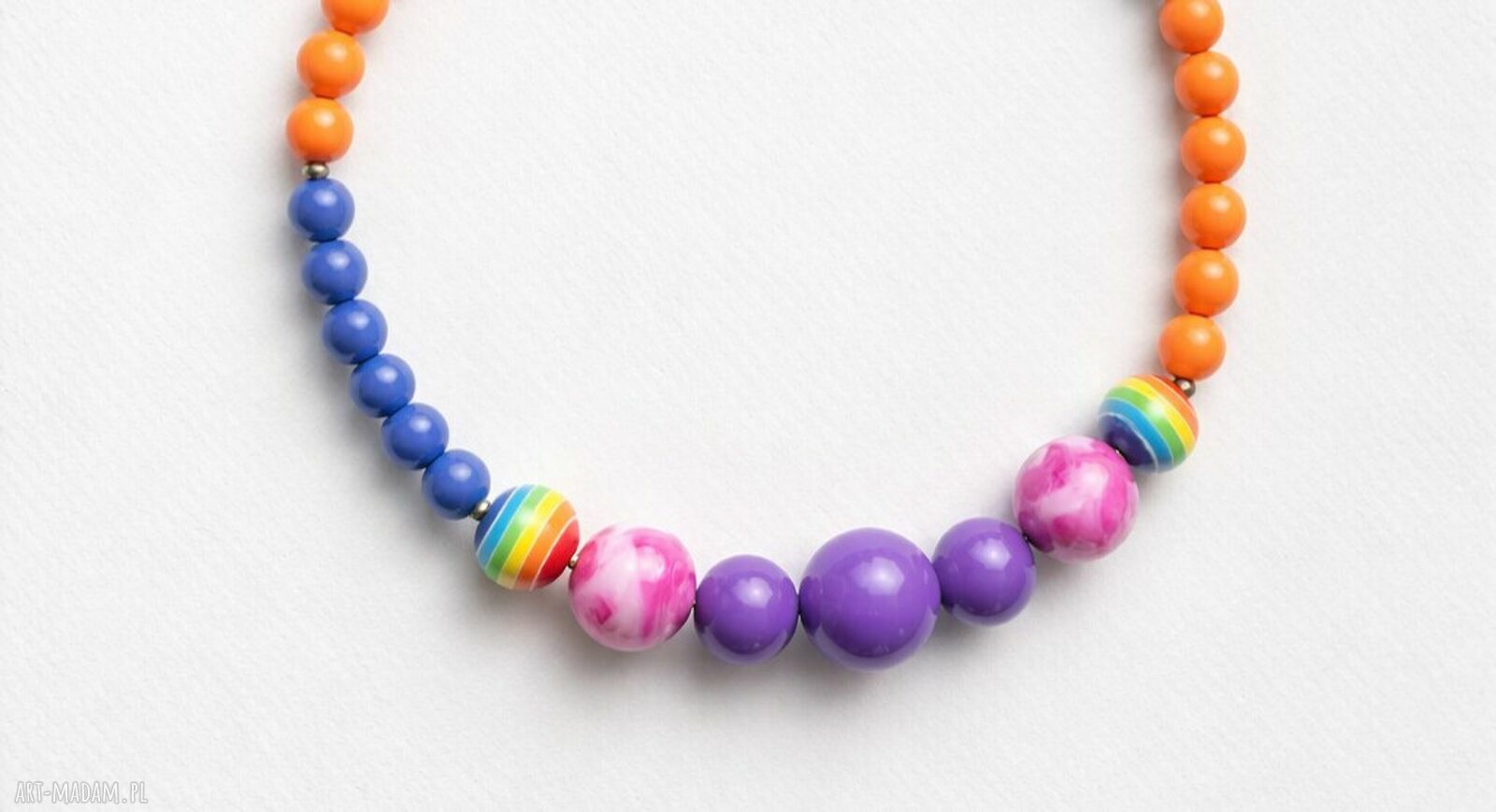 Kolorowy naszyjnik obroża (choker) z koralików boho
