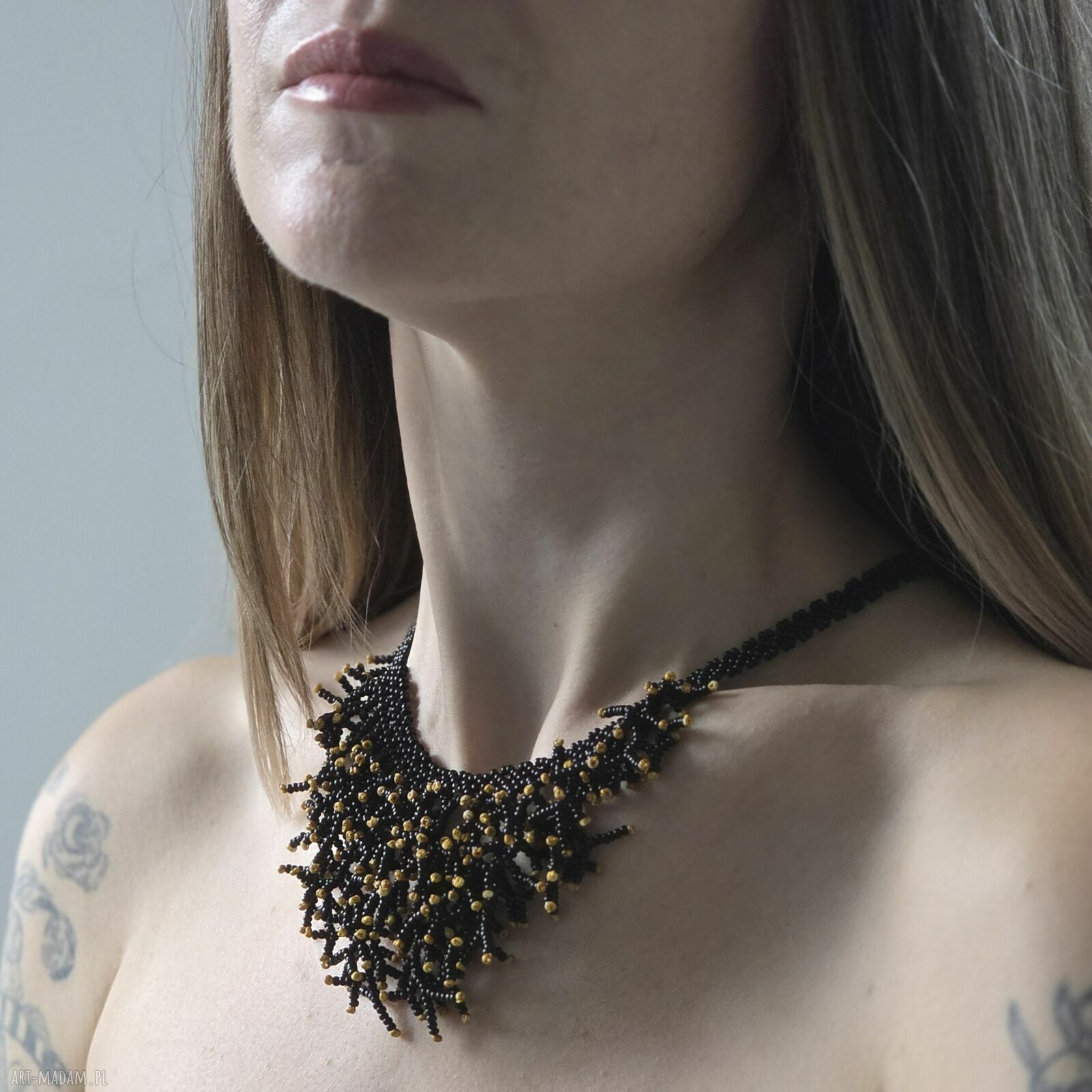 Naszyjnik „Rafa koralowa” - ręcznie robiony choker z koralików szklanych