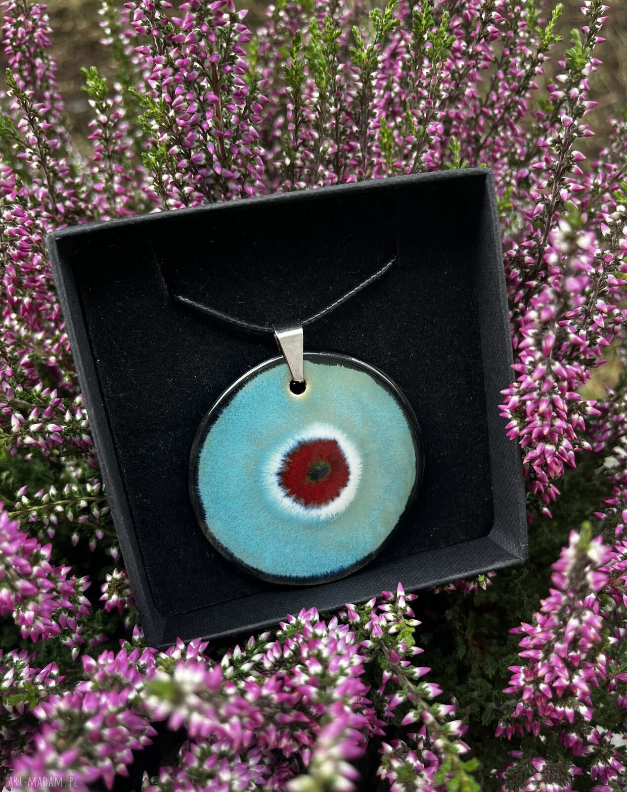Naszyjnik Red Eye - ręcznie wykonany ceramiczny wisior