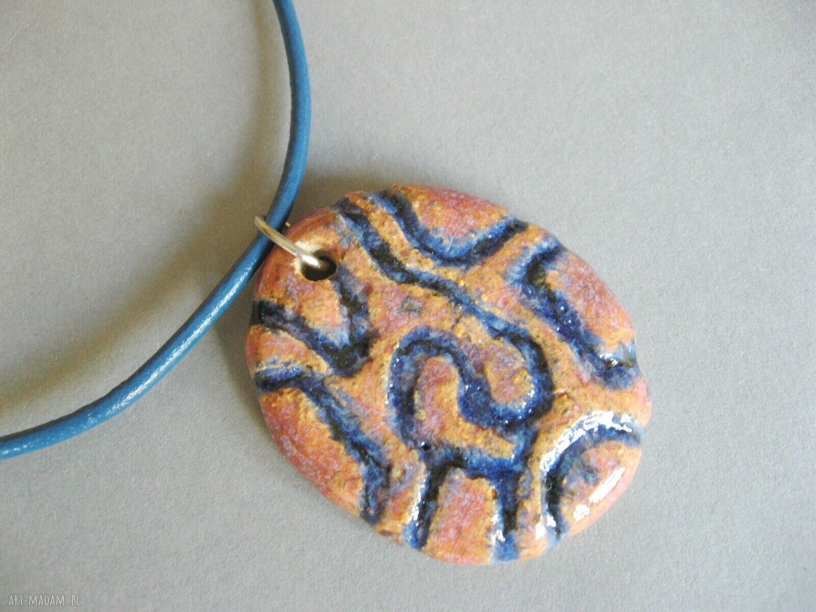 Naszyjnik romantyczny medalion - ceramiczny wisior Santin