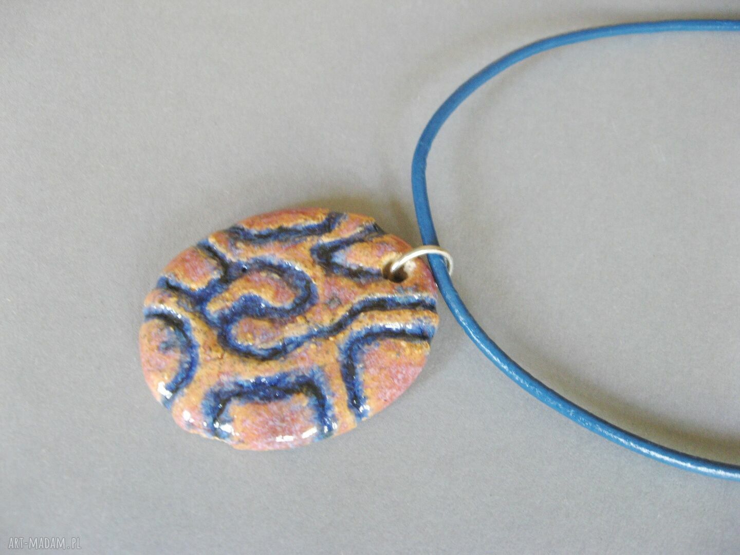 Naszyjnik romantyczny medalion - ceramiczny wisior Santin