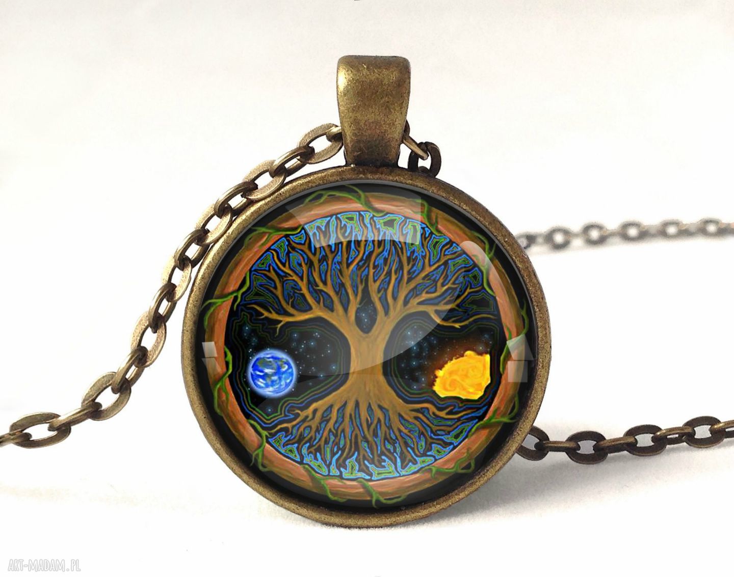 Siła natury medalion łańcuszkiem naszyjnik drzewo symboliczny