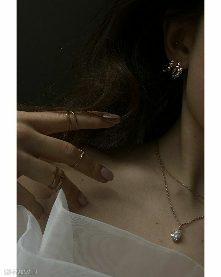 naszyjniki: Naszyjnik Singapore z różowego złota z cyrkonią HandMade