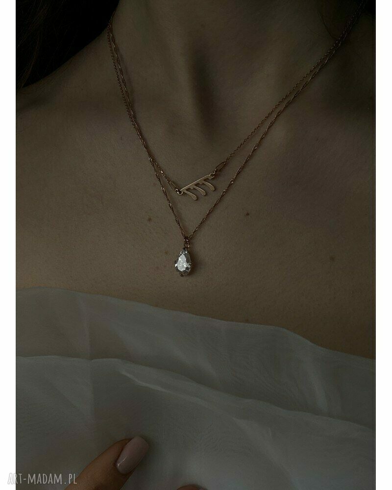 naszyjniki: Naszyjnik Singapore z różowego złota z cyrkonią HandMade