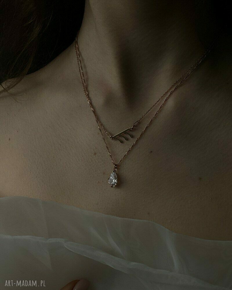 naszyjniki: Naszyjnik Singapore z różowego złota z cyrkonią HandMade