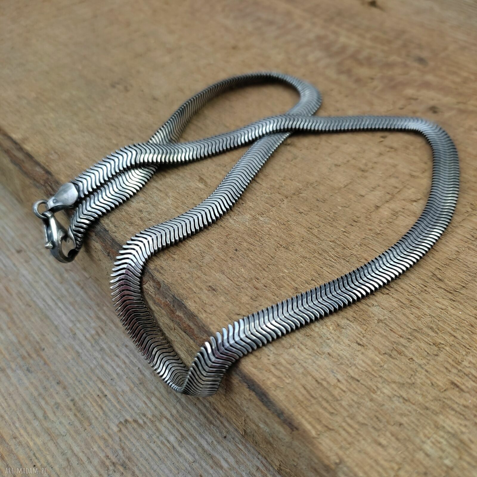 Naszyjnik Snake ze srebra 925 oksydowanego
